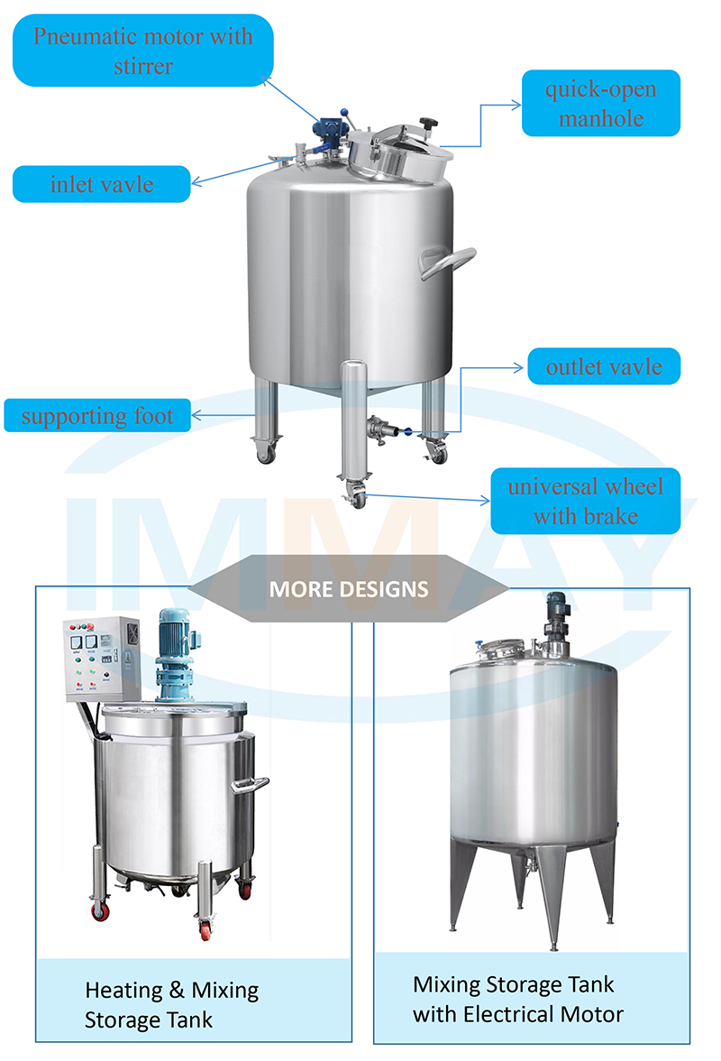 800L Sterile Mobile Stainless Steel Storage Tank With Stirring Buy