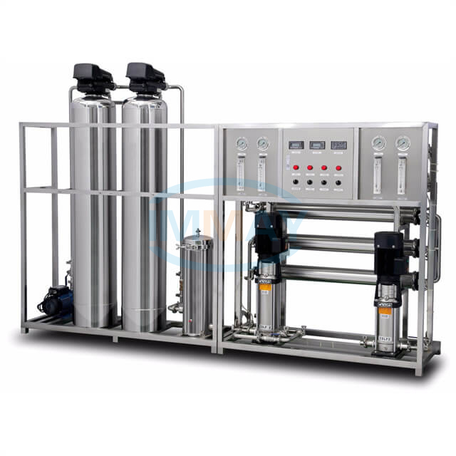 Industrielle 500L 2-Stufen-Edelstahl-RO-Wasserfiltrationsmaschine