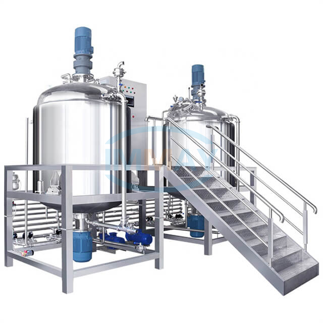 2000L Fixed Type Vacuum Homogenizer Emulsifier Mixer And Reactor with Weighing System for Cosmetic Pharmaceutical Paste Ointment Cream Liquid Production
